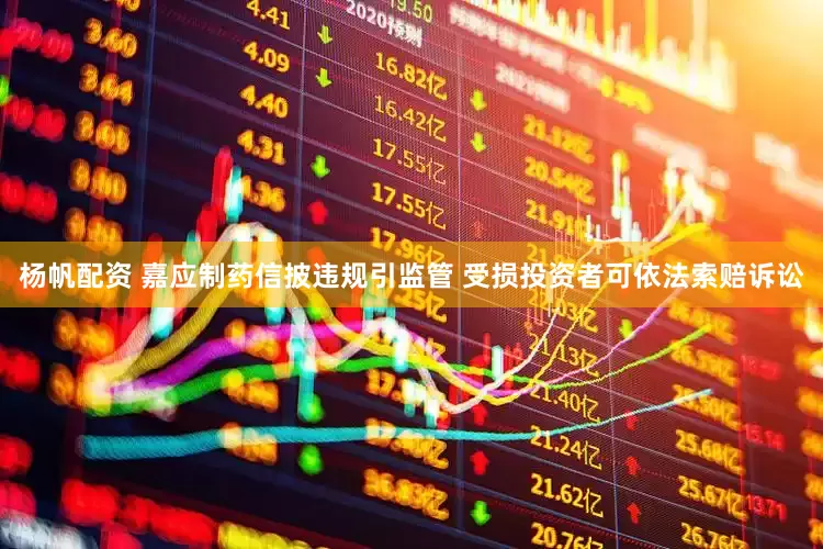 杨帆配资 嘉应制药信披违规引监管 受损投资者可依法索赔诉讼