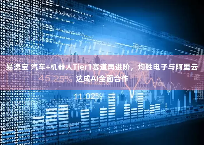 易速宝 汽车+机器人Tier1赛道再进阶，均胜电子与阿里云达成AI全面合作